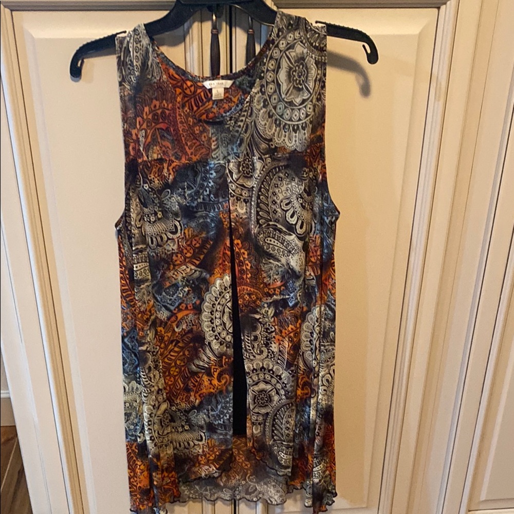 Multicolor Sleeveless Paisley Top